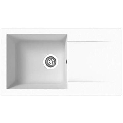 respekta Fregadero empotrado de mineralita 1 cuenca 78 cm blanca, , Blanco respekta Fregadero empotrado de mineralita 1 cuenca 78 cm blanca, , Blanco