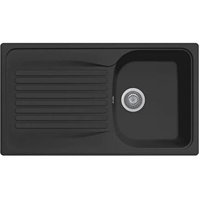 Plados Fregadero de cuarzo de cocina empotrado HR0861 bañera individual más escurreplatos Negro mate Plados Fregadero de cuarzo de cocina empotrado HR0861 bañera individual más escurreplatos Negro mate