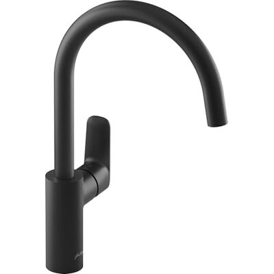 Jacob Delafon Grifo de cocina monomando Negro Mate Caño orientable cuello de cisne Aireador antical Ahorro de agua y energía por apertura en frío E35686-4-BL Jacob Delafon Grifo de cocina monomando Negro Mate Caño orientable cuello de cisne Aireador antical Ahorro de agua y energía por apertura en frío E35686-4-BL