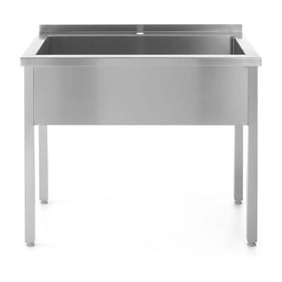 HENDI Fregadero de cocina, sencillo, rectangular, profundidad: 300mm, soldado, patas ajustables, orificio del grifo ø30mm, desagüe ø52mm, fregadero industrial, 800x600x(H)850mm, acero inoxidable HENDI Fregadero de cocina, sencillo, rectangular, profundidad: 300mm, soldado, patas ajustables, orificio del grifo ø30mm, desagüe ø52mm, fregadero industrial, 800x600x(H)850mm, acero inoxidable