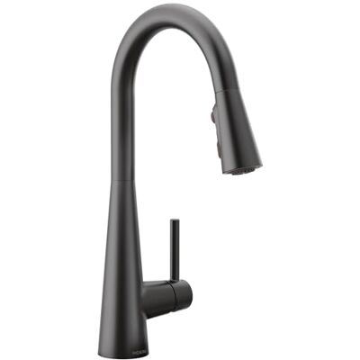 Moen Sleek One-Handle High Arc Pulldown Kitchen Faucet Featuring Power Clean, Matte Black Moen Sleek One-Handle High Arc Pulldown Kitchen Faucet Featuring Power Clean, Matte Black