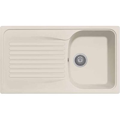 Plados HR0861 Fregadero de cuarzo empotrado único lavabo más escurridor jazmín Plados HR0861 Fregadero de cuarzo empotrado único lavabo más escurridor jazmín
