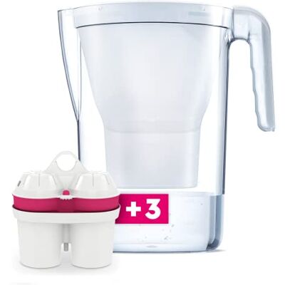 BWT Filtro de agua de mesa Vida con 3 cartuchos filtrantes Agua Mineralizada con Magnesio I Medidor manual I 2,6 litros I Blanco BWT Filtro de agua de mesa Vida con 3 cartuchos filtrantes Agua Mineralizada con Magnesio I Medidor manual I 2,6 litros I Blanco