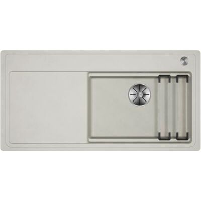 Blanco ETAGON XL 6S-F Fregadero de granito de color suave de SILGRANIT, tipo de montaje: empotrado, para armarios inferiores de 60 cm de ancho, con rieles ETAGON versátiles, 98,8 x 49,8 x 20,2 Blanco ETAGON XL 6S-F Fregadero de granito de color suave de SILGRANIT, tipo de montaje: empotrado, para armarios inferiores de 60 cm de ancho, con rieles ETAGON versátiles, 98,8 x 49,8 x 20,2