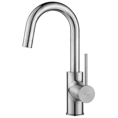 Kraus Modern Mateo Grifo de cocina con una sola palanca, Acero inoxidable sin manchas., 12.25" x 5.5" x 2 Kraus Modern Mateo Grifo de cocina con una sola palanca, Acero inoxidable sin manchas., 12.25" x 5.5" x 2