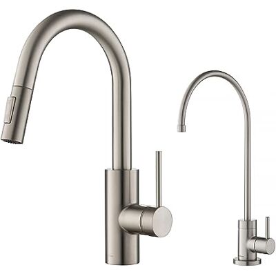 Kraus Oletto Grifo de filtro de agua para cocina, sin manchas, acero inoxidable, 16 pulgadas Kraus Oletto Grifo de filtro de agua para cocina, sin manchas, acero inoxidable, 16 pulgadas