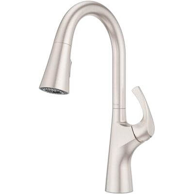 PFISTER Talega Grifo de cocina con rociador extraíble, mango único, arco alto, acabado de acero inoxidable de defensa puntual PFISTER Talega Grifo de cocina con rociador extraíble, mango único, arco alto, acabado de acero inoxidable de defensa puntual