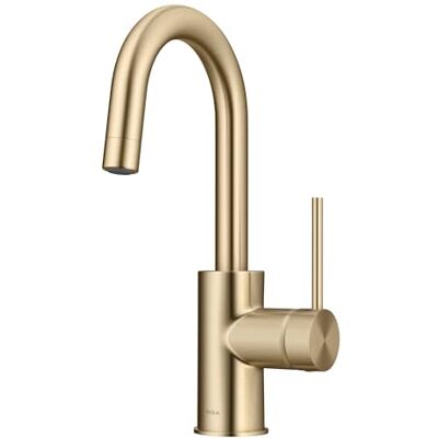 Kraus Oletto Grifo de barra de cocina de una sola manija con montaje superior QuickDock en bronce champán antiguo sin manchas Kraus Oletto Grifo de barra de cocina de una sola manija con montaje superior QuickDock en bronce champán antiguo sin manchas