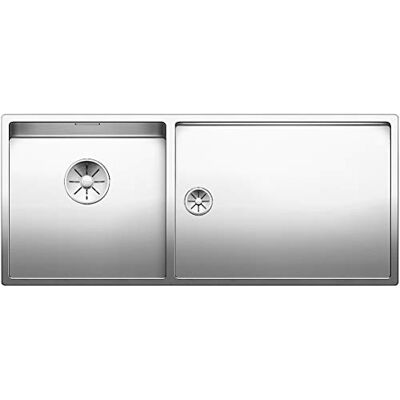 Blanco Claron 400/550-T-U, combinación de fregadero y área de goteo (fregadero izquierdo) para la parte inferior del fregadero, fregadero InFino, acero inoxidable satinado; Blanco Claron 400/550-T-U, combinación de fregadero y área de goteo (fregadero izquierdo) para la parte inferior del fregadero, fregadero InFino, acero inoxidable satinado;