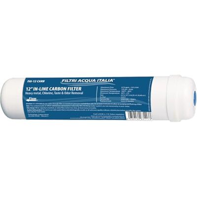 Filtri Acqua Italia Filtro en línea de carbón activado de 12 Pulgadas micras 5 Filtri Acqua Italia Filtro en línea de carbón activado de 12 Pulgadas micras 5
