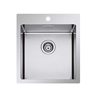 Plados Fregadero de cocina de acero inoxidable satinado con una cubeta para instalación Filotop Plados Fregadero de cocina de acero inoxidable satinado con una cubeta para instalación Filotop