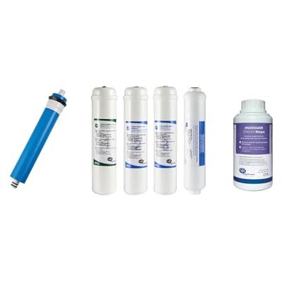 Bbagua Membrana 50, 75 y 100 GPD + Pack 3 Filtro ósmosis + Postfiltro Remineralizante + Higienizador. Pack compuesto por 1 de Sedimentos, 1 de Carbón GAC y de Carbón Block. . Bbagua Membrana 50, 75 y 100 GPD + Pack 3 Filtro ósmosis + Postfiltro Remineralizante + Higienizador. Pack compuesto por 1 de Sedimentos, 1 de Carbón GAC y de Carbón Block. .