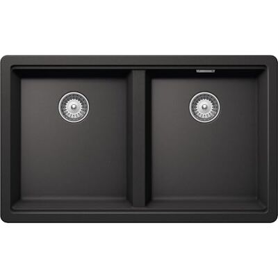 Schock Fregadero de cocina Brooklyn N200U negro absoluto, 732 x 438, interior de las cubas 694 x 400, fregadero de 2 cubetas Cristalite, se puede combinar con mezcladores, encimeras y hornos, borde Schock Fregadero de cocina Brooklyn N200U negro absoluto, 732 x 438, interior de las cubas 694 x 400, fregadero de 2 cubetas Cristalite, se puede combinar con mezcladores, encimeras y hornos, borde