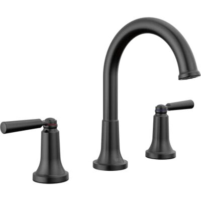 DELTA Faucet Saylor Grifo de baño negro generalizado de 3 agujeros, grifos de baño negro mate, grifo de fregadero de baño con tecnología Diamond Seal, montaje de drenaje de metal, negro mate DELTA Faucet Saylor Grifo de baño negro generalizado de 3 agujeros, grifos de baño negro mate, grifo de fregadero de baño con tecnología Diamond Seal, montaje de drenaje de metal, negro mate