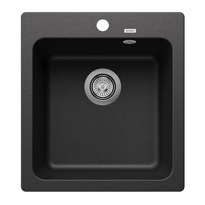 Blanco Fregadero de granito NAYA 45 de color gris antracita de SILGRANIT, tipo de montaje: instalación desde arriba, para armarios inferiores de 45 cm de ancho, gran volumen para un uso óptimo Blanco Fregadero de granito NAYA 45 de color gris antracita de SILGRANIT, tipo de montaje: instalación desde arriba, para armarios inferiores de 45 cm de ancho, gran volumen para un uso óptimo
