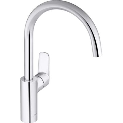 Jacob Delafon Grifo de cocina monomando cromado Caño orientable cuello de cisne Aireador antical Ahorro de agua y energía por apertura en frío Latón Cromo E35686-4-CP (Cromo) Jacob Delafon Grifo de cocina monomando cromado Caño orientable cuello de cisne Aireador antical Ahorro de agua y energía por apertura en frío Latón Cromo E35686-4-CP (Cromo)