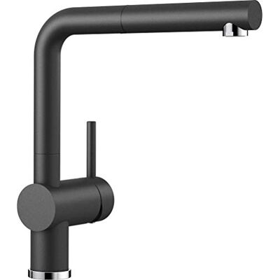 Blanco LINUS-S Grifería de cocina de aspecto SILGRANIT con caño extraíble, alta presión, color gris antracita Blanco LINUS-S Grifería de cocina de aspecto SILGRANIT con caño extraíble, alta presión, color gris antracita