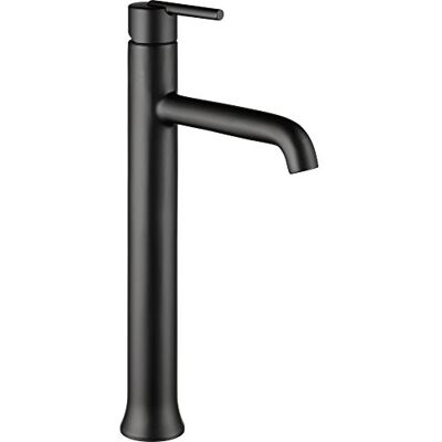 DELTA Faucet Grifo del fregadero del recipiente Trinsic, grifo del baño negro mate, grifo del cuarto de baño de un solo agujero, tecnología del sello del diamante, negro mate DELTA Faucet Grifo del fregadero del recipiente Trinsic, grifo del baño negro mate, grifo del cuarto de baño de un solo agujero, tecnología del sello del diamante, negro mate