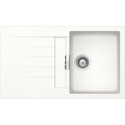 Schock Fregadero de cocina Primus D100 1 bañera con escurridor, bañera reversible, material Cristalite®, blanco absoluto, 860 x 500 mm Schock Fregadero de cocina Primus D100 1 bañera con escurridor, bañera reversible, material Cristalite®, blanco absoluto, 860 x 500 mm