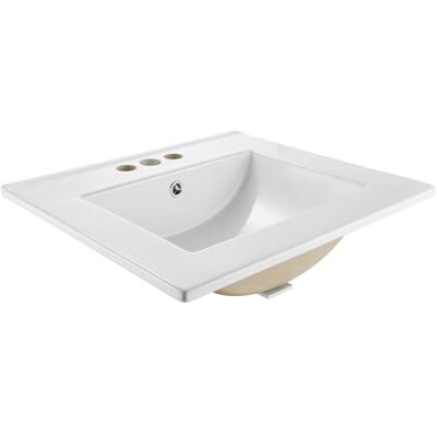 VEVOR Lavabo Semiencastrado Rectangular, 510 x 465 x 170 mm, Sobre Encimera con Rebosadero y 3 Orificios para Grifo, Moderno Lavabo Empotrado para Espacios Pequeños, Cocina y Baño, Color Blanco VEVOR Lavabo Semiencastrado Rectangular, 510 x 465 x 170 mm, Sobre Encimera con Rebosadero y 3 Orificios para Grifo, Moderno Lavabo Empotrado para Espacios Pequeños, Cocina y Baño, Color Blanco