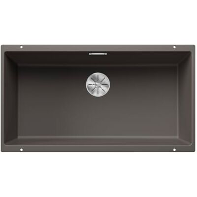 Blanco SUBLINE 800-U Fregadero de granito de color gris silcán, tipo de montaje: bajo encimera, para armarios bajos de 80 cm de ancho, un recorte y solo una vez montado, 83 x 46 x 23,2 cm Blanco SUBLINE 800-U Fregadero de granito de color gris silcán, tipo de montaje: bajo encimera, para armarios bajos de 80 cm de ancho, un recorte y solo una vez montado, 83 x 46 x 23,2 cm