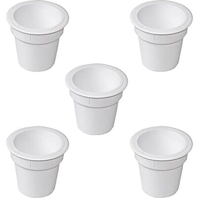 EMUCA Accesorio portaobjetos para encastrar en mesas o cajones, Plástico, Blanco, 5 un EMUCA Accesorio portaobjetos para encastrar en mesas o cajones, Plástico, Blanco, 5 un