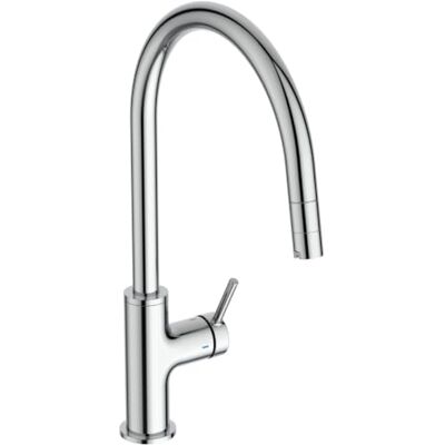 Ideal Standard Ceraline Nuovo Grifo de cocina alto ND cromado Grifo de ahorro de agua, alcachofa de ducha con 1 función, orientable 360°, sistema de montaje rápido EasyFix+ Ideal Standard Ceraline Nuovo Grifo de cocina alto ND cromado Grifo de ahorro de agua, alcachofa de ducha con 1 función, orientable 360°, sistema de montaje rápido EasyFix+
