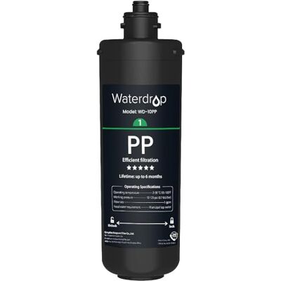Waterdrop 10PP Filtro de Repuesto para Sistemas TSA & TSB Bajo Fregadero Reduce Eficazmente Arena, Óxido, Partículas, Sólidos Suspendidos/Impurezas, Cambio en 3 s, Vida Útil de 6 Meses Waterdrop 10PP Filtro de Repuesto para Sistemas TSA & TSB Bajo Fregadero Reduce Eficazmente Arena, Óxido, Partículas, Sólidos Suspendidos/Impurezas, Cambio en 3 s, Vida Útil de 6 Meses