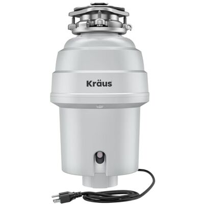 Kraus WasteGuard Triturador de basura de alimentación continua de 1 HP con motor ultra silencioso para fregadero de cocina con cable de alimentación y brida incluidos, Kraus WasteGuard Triturador de basura de alimentación continua de 1 HP con motor ultra silencioso para fregadero de cocina con cable de alimentación y brida incluidos,