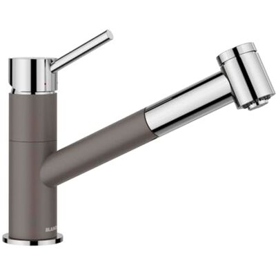 Blanco KANO-S Vario Grifo de cocina en gris volcánico-cromado de alta presión con manguera extraíble, válvula antirretorno, cartucho de cerámica con alcachofa ajustable para un chorro fuerte Blanco KANO-S Vario Grifo de cocina en gris volcánico-cromado de alta presión con manguera extraíble, válvula antirretorno, cartucho de cerámica con alcachofa ajustable para un chorro fuerte