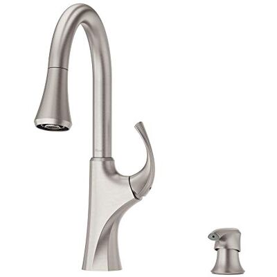 PFISTER F-529-7MRGS Grifo de Cocina desplegable con 1 asa, Acero Inoxidable de Defensa puntual PFISTER F-529-7MRGS Grifo de Cocina desplegable con 1 asa, Acero Inoxidable de Defensa puntual