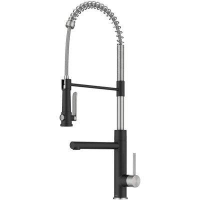 Kraus Artec Pro Grifo de cocina extraíble de 2 funciones, estilo comercial, con relleno de ollas, acero inoxidable sin manchas/negro mate, Kraus Artec Pro Grifo de cocina extraíble de 2 funciones, estilo comercial, con relleno de ollas, acero inoxidable sin manchas/negro mate,