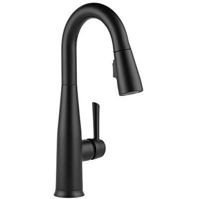 DELTA Essa Grifo de barra táctil, negro mate, un solo agujero, grifo de barra húmeda con pulverizador extraíble, tecnología Touch2O DELTA Essa Grifo de barra táctil, negro mate, un solo agujero, grifo de barra húmeda con pulverizador extraíble, tecnología Touch2O