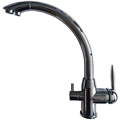 Bbagua Grifo 3 Vías para equipos de Osmosis Inversa. Modelo Neptuno. Fabricado en Acero Inoxidable. 1 Grifo para agua fría y caliente y otra vía para agua osmotizada. . Bbagua Grifo 3 Vías para equipos de Osmosis Inversa. Modelo Neptuno. Fabricado en Acero Inoxidable. 1 Grifo para agua fría y caliente y otra vía para agua osmotizada. .