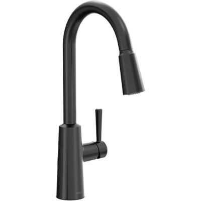 Moen Riley Grifo de cocina extraíble de arco alto de un solo mango, negro mate Moen Riley Grifo de cocina extraíble de arco alto de un solo mango, negro mate