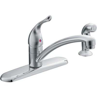 Moen Chateau Single Handle Kitchen Faucet with Protege Side Spray, Chrome Moen Chateau Single Handle Kitchen Faucet with Protege Side Spray, Chrome
