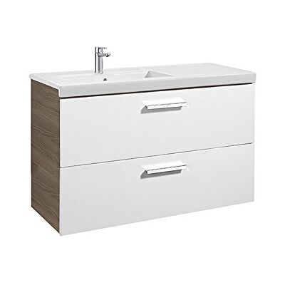 Conjunto de Muebles de Baño Roca Unik - Lavabo Izquierdo - Blanco y Fresno Conjunto de Muebles de Baño Roca Unik - Lavabo Izquierdo - Blanco y Fresno