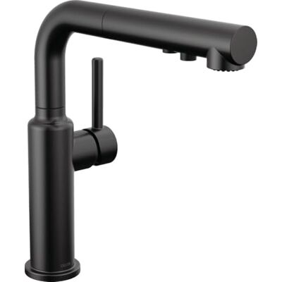 DELTA Faucet Daneri Grifo de cocina extraíble con pulverizador extraíble, grifo para fregadero de cocina con acoplamiento magnético, negro mate DELTA Faucet Daneri Grifo de cocina extraíble con pulverizador extraíble, grifo para fregadero de cocina con acoplamiento magnético, negro mate