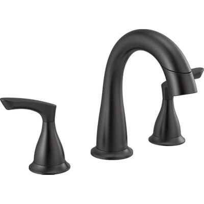 DELTA Faucet Broadmoor Grifo de baño extraíble, 3 agujeros con base magnética, grifo de lavabo de baño, negro mate DELTA Faucet Broadmoor Grifo de baño extraíble, 3 agujeros con base magnética, grifo de lavabo de baño, negro mate