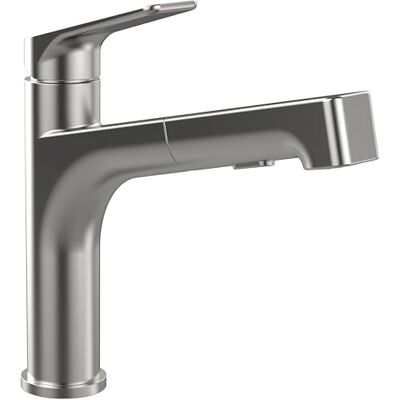 Villeroy & Boch Junis Sky Shower grifería de cocina, alta presión, con rociador extraíble y función de conmutación, grifo de fregadero de bajo consumo, altura del caño 171 mm, acero inoxidable macizo Villeroy & Boch Junis Sky Shower grifería de cocina, alta presión, con rociador extraíble y función de conmutación, grifo de fregadero de bajo consumo, altura del caño 171 mm, acero inoxidable macizo