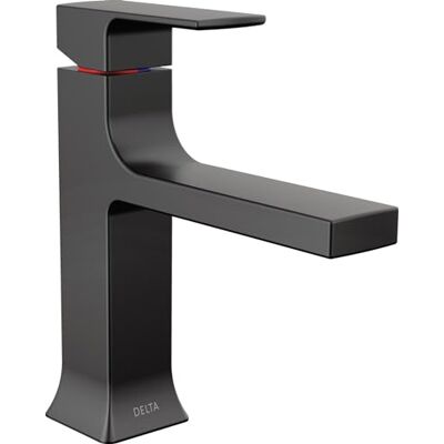 DELTA Faucet Velum Grifo de baño de un solo agujero, grifo de lavabo de baño negro, grifo de baño de una sola manija, montaje de drenaje emergente, negro mate DELTA Faucet Velum Grifo de baño de un solo agujero, grifo de lavabo de baño negro, grifo de baño de una sola manija, montaje de drenaje emergente, negro mate