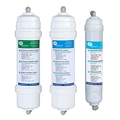 Bbagua Pack de 3 filtros inline para equipos de Osmosis Inversa. Conexión rápida. Incluye cartucho de 1 sedimentos de 5 Micras, 1 cartucho GAC fosfatos y 1 postfiltro. . Bbagua Pack de 3 filtros inline para equipos de Osmosis Inversa. Conexión rápida. Incluye cartucho de 1 sedimentos de 5 Micras, 1 cartucho GAC fosfatos y 1 postfiltro. .