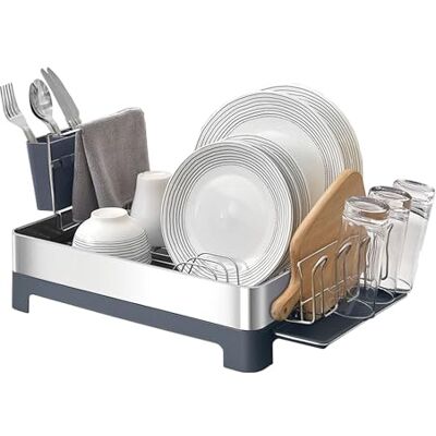 Amig Escurreplatos Siba 51 x 32 x 24,6 cm Acero Inoxidable y Plástico Color Gris Escurridor con Bandeja para Goteo y Soporte para Cubiertos Capacidad 10 Platos y 4 Vasos Amig Escurreplatos Siba 51 x 32 x 24,6 cm Acero Inoxidable y Plástico Color Gris Escurridor con Bandeja para Goteo y Soporte para Cubiertos Capacidad 10 Platos y 4 Vasos