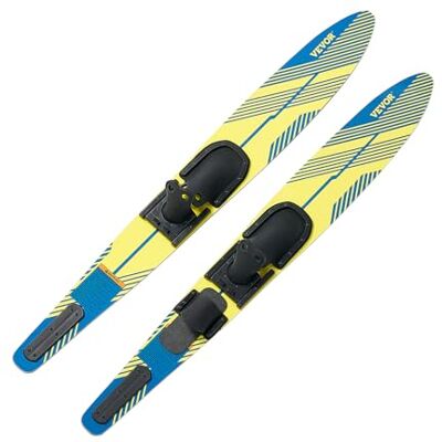 VEVOR Esquís Acuáticos de 150 cm, con Fijaciones de Herradura Ajustables X-7 y Puntera Trasera Acolchada, Revestimiento UV de Alto Brillo, Ideal para Adultos de hasta 136 kg, 1500 x 185 x 24 mm VEVOR Esquís Acuáticos de 150 cm, con Fijaciones de Herradura Ajustables X-7 y Puntera Trasera Acolchada, Revestimiento UV de Alto Brillo, Ideal para Adultos de hasta 136 kg, 1500 x 185 x 24 mm