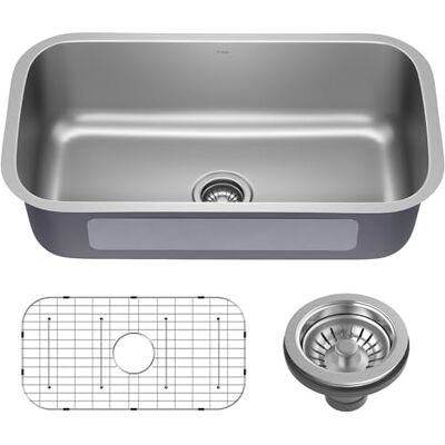Kraus Premier Fregadero de cocina de acero inoxidable calibre 18 de 32 pulgadas Kraus Premier Fregadero de cocina de acero inoxidable calibre 18 de 32 pulgadas