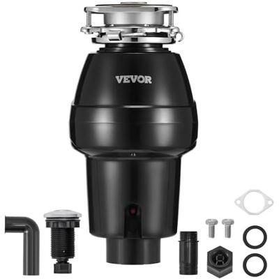 VEVOR Triturador de Basura para Fregadero de Cocina, 1/2 HP, Sistema de Eliminación de Residuos de Alimentos, Montaje 3 Pernos, 3820 RPM, con Cable de Alimentación, para el Hogar, 185 x 185 x 370 mm VEVOR Triturador de Basura para Fregadero de Cocina, 1/2 HP, Sistema de Eliminación de Residuos de Alimentos, Montaje 3 Pernos, 3820 RPM, con Cable de Alimentación, para el Hogar, 185 x 185 x 370 mm