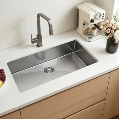 VEVOR Fregadero Bajo Encimera de 1 Seno, 850 x 450 x 190 mm, Fregadero de Cocina Empotrable de Acero Inoxidable, Esquinas Redondeadas, para Lavavajillas Domésticos, Cocinas Auxiliares, Lavaderos VEVOR Fregadero Bajo Encimera de 1 Seno, 850 x 450 x 190 mm, Fregadero de Cocina Empotrable de Acero Inoxidable, Esquinas Redondeadas, para Lavavajillas Domésticos, Cocinas Auxiliares, Lavaderos