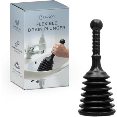 CUQOO Desatascador de fregadero resistente, cabeza grande, de grado industrial, desatascador de drenaje flexible para baños, cocinas y duchas CUQOO Desatascador de fregadero resistente, cabeza grande, de grado industrial, desatascador de drenaje flexible para baños, cocinas y duchas