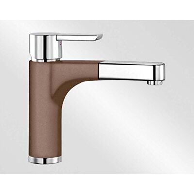 Blanco pilos de S, grifo para cocina, SILGRANIT de Look bicolor, Nuez Moscada/cromo, alta presión Blanco pilos de S, grifo para cocina, SILGRANIT de Look bicolor, Nuez Moscada/cromo, alta presión