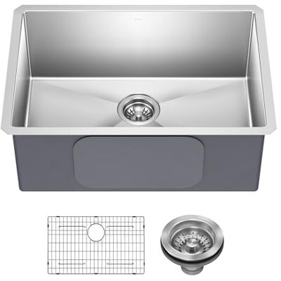 Kraus Standart PRO Fregadero de cocina de acero inoxidable de calibre 16 de 26 pulgadas Kraus Standart PRO Fregadero de cocina de acero inoxidable de calibre 16 de 26 pulgadas